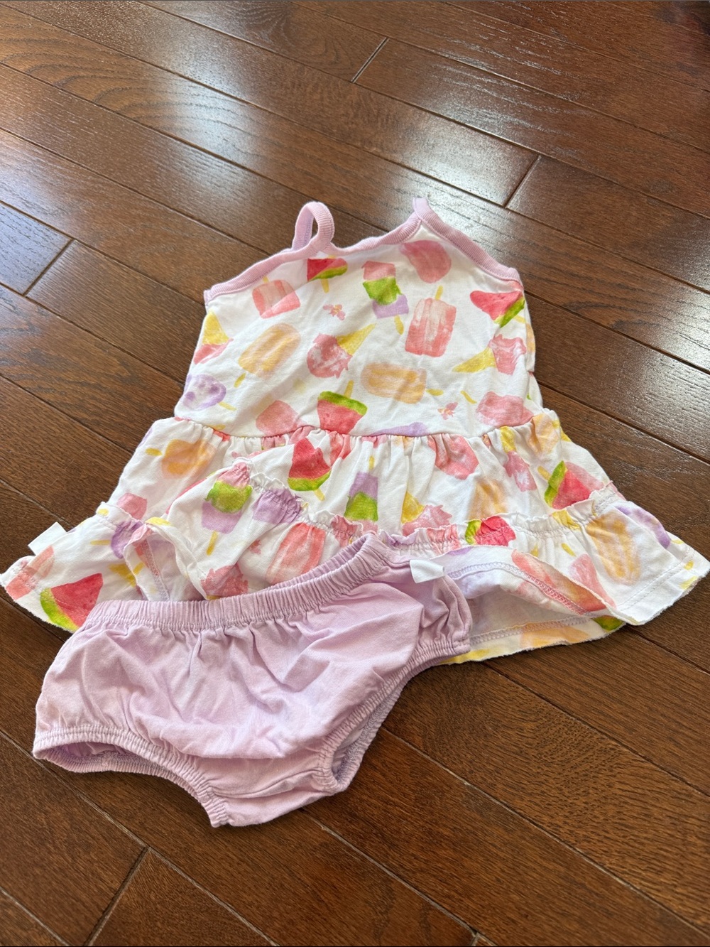 Pink Popsicle Print Sundress with Matching Pink Bloomers